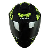 Casco Hro 3440Dv Grungster Negro Amarillo Visor Iridium Silver